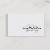 Freelance Writer Monogram Business Card 名刺 (正面)