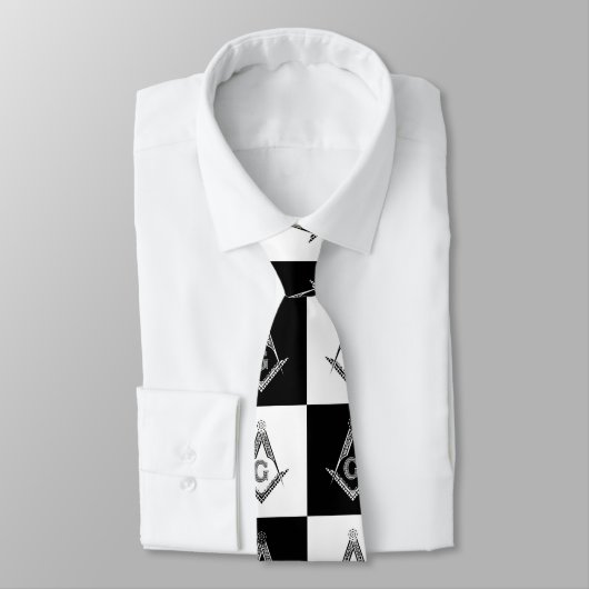 Freemason Checkered Pattern ネクタイ (タイ)