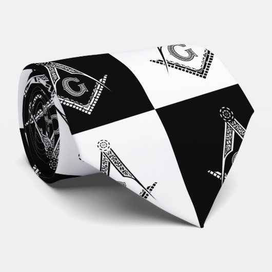 Freemason Checkered Pattern ネクタイ (ロール)