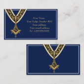 Freemason Freemasonry Symbol Masonic Blue Gold 名刺 (正面/裏面)