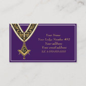 Freemason Freemasonry Symbol Masonic Purple Gold 名刺 (正面)