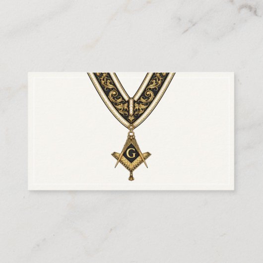 Freemason Freemasonry Symbol Masonic White Gold 名刺 (裏面)
