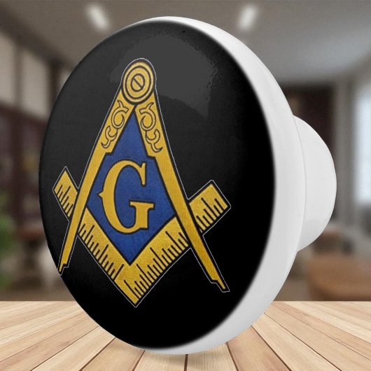 Freemason Masonic Black and gold セラミックノブ