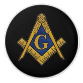 Freemason Masonic Black and gold セラミックノブ (正面)