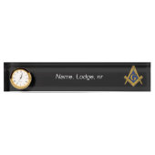 Freemason Masonic Black and gold デスクネームプレート (正面)