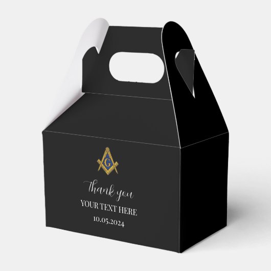 Freemason Masonic Black Minimalist Elegant Modern フェイバーボックス (正面サイド)