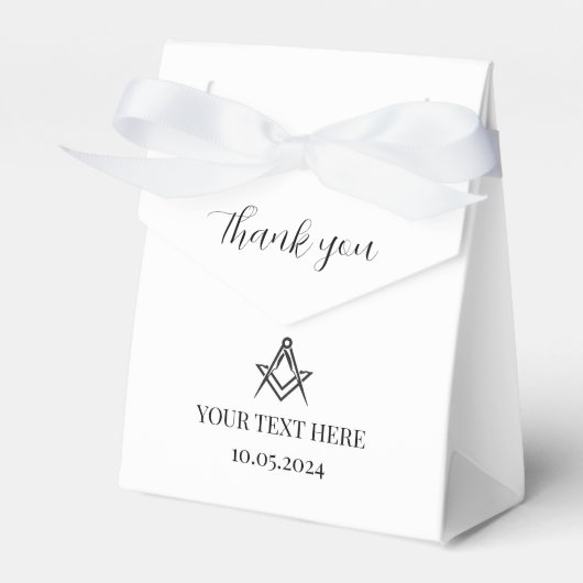 Freemason Masonic Black Minimalist Elegant Modern フェイバーボックス (正面サイド)