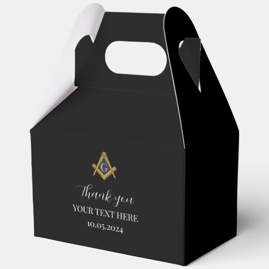 Freemason Masonic Black Minimalist Elegant Modern フェイバーボックス (正面)