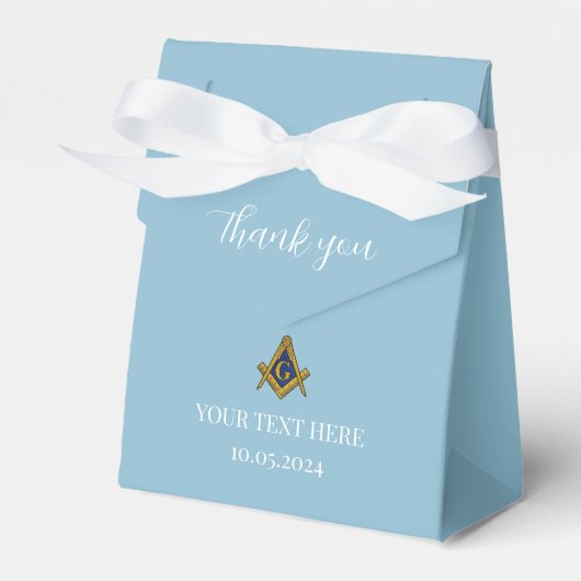 Freemason Masonic Blue Minimalist Elegant Modern フェイバーボックス (正面サイド)