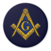 Freemason Masonic Navy Blue and gold セラミックノブ (正面)