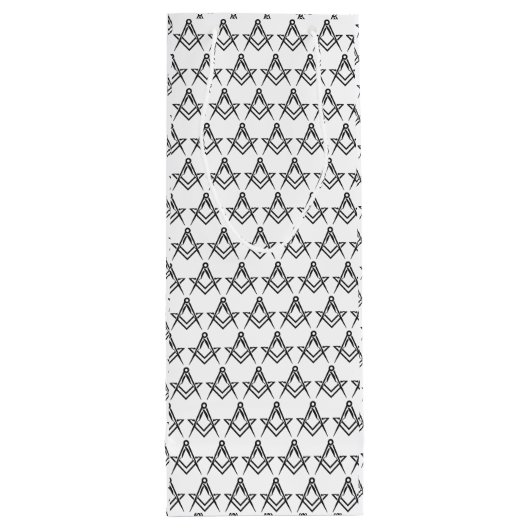 Freemason Masonic Square and Compass Freemasonry ワインギフトバッグ (裏面)