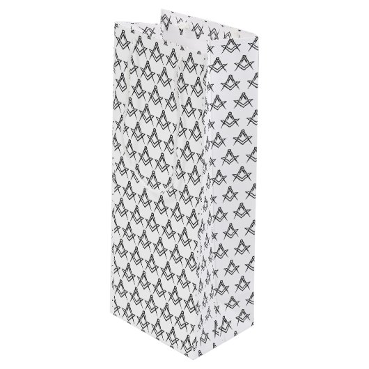 Freemason Masonic Square and Compass Freemasonry ワインギフトバッグ (正面アングル)