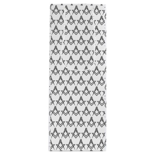 Freemason Masonic Square and Compass Freemasonry ワインギフトバッグ (正面)