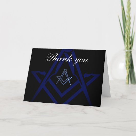 Freemason Masonic Square and Compass Thank you  サンキューカード (正面)