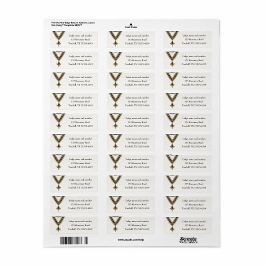 Freemason Masonic Square and Compass White ラベル (フルシート)