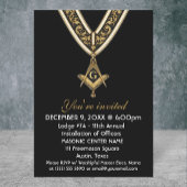 Freemason Masonry Black Square and Compass 招待状