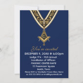 Freemason Masonry Blue Square and Compass 招待状 (正面)