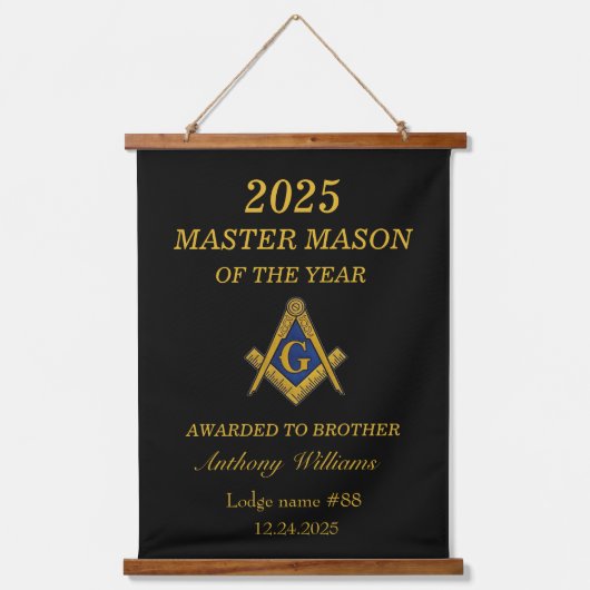 Freemason Master Mason Lodge Masonry 吊り下げ型タペストリー (正面)