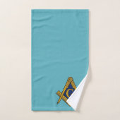 Freemason Square and Compass Masonic Blue バスタオルセット (ハンドタオル)