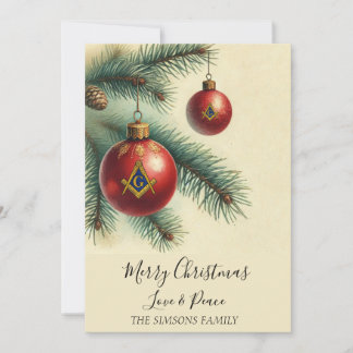 Freemason Vintage Christmas Tree Merry Masonic シーズンカード