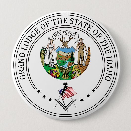 Freemasonry lodge of the state of Idaho 缶バッジ (正面)