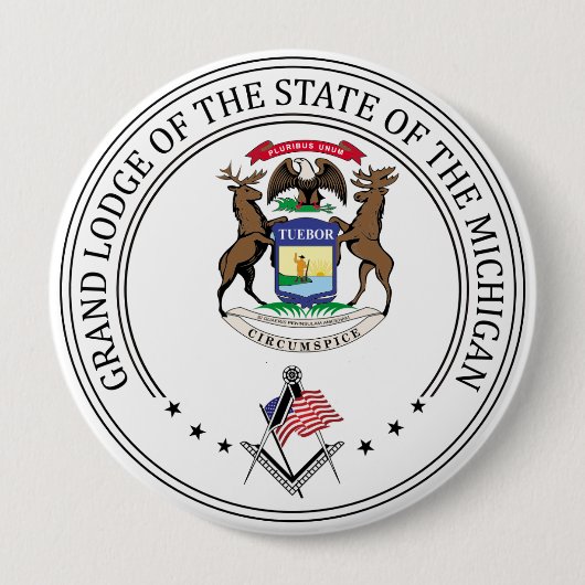 Freemasonry lodge of the state of Michigan 缶バッジ (正面)