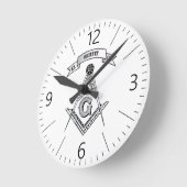 Freemasonry sign ラウンド壁時計 (傾斜)