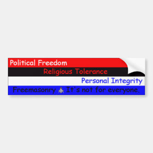 FreemasonryItsNotForEveryone バンパーステッカー