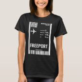 Freeport Bahamas Boarding Pass Airline Ticket Trav Tシャツ (正面)
