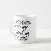 Freerange Paretting with Chickアウトラインデザイン コーヒーマグカップ (正面左)