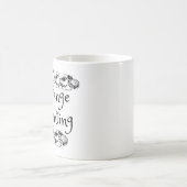 Freerange Paretting with Chickアウトラインデザイン コーヒーマグカップ (中央)