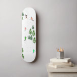 Freeride Alpine Skiers Skiing Illustration  スケートボード<br><div class="desc">Retro skiers skateboard. Cool winter themed skier pattern design with skiers skiing down alpine ski resort slopes among snow covered fir trees in alps. Freeride skiers are wearing colorful vintage retro ski suits, skiing downhill with skis on a white snowy mountain landscape background. Wonderful winter sport fun gift for a...</div>