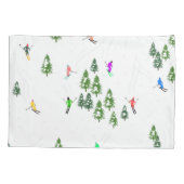 Freeride Alpine Skiers Skiing Illustration Party   枕カバー (裏面)