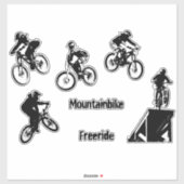 Freeride Mountain Bike Silhouette of Mountainbiker シール (シート)