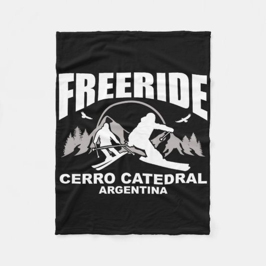 Freeride Skiing Cerro Catedral Argentina フリースブランケット (正面)