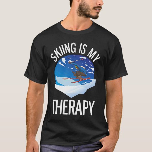 Freeriding  Alpine Skiing Is My Therapy Tシャツ (正面)