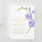 Freesia Celebration of Life Funeral 招待状 (正面)