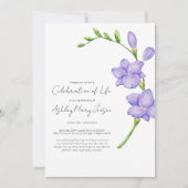 Freesia Celebration of Life Funeral 招待状 (正面)