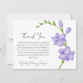 Freesia Funeral Thank You Card Bereavement サンキューカード (正面)