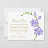 Freesia Funeral Thank You Card Bereavement サンキューカード (正面)