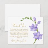 Freesia Funeral Thank You Card Bereavement サンキューカード (正面/裏面)