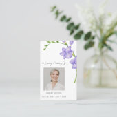 Freesia Memorial Photo Funeral Prayer Card 名刺 (スタンド正面)