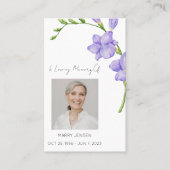 Freesia Memorial Photo Funeral Prayer Card 名刺 (正面)