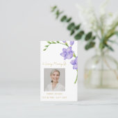 Freesia Memorial Photo Funeral Prayer Card 名刺 (スタンド正面)