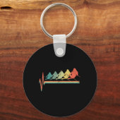 Freestyle Ski Skiing Skier Heartbeat Retro Funny G キーホルダー (正面)