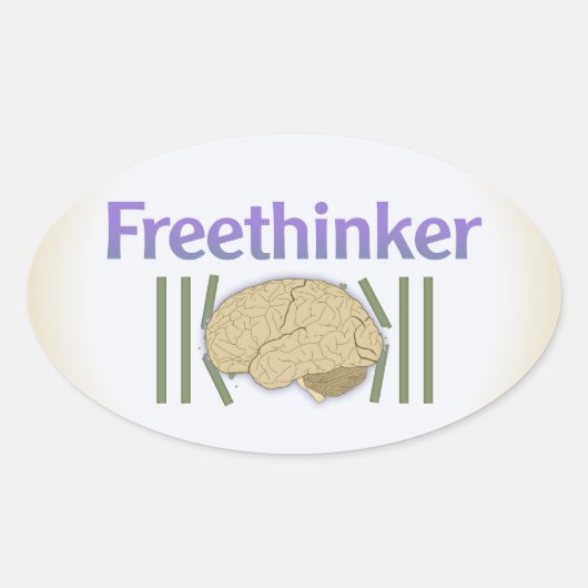 Freethinker （脳を壊す無料の）ステッカー 楕円形シール (正面)