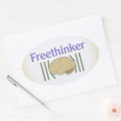Freethinker （脳を壊す無料の）ステッカー 楕円形シール (封筒)