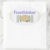 Freethinker （脳を壊す無料の）ステッカー 楕円形シール (バッグ)
