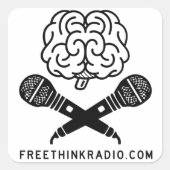 FreeThinkRadio Brainbonesスタンプ スクエアシール (正面)