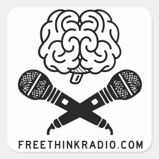 FreeThinkRadio Brainbonesスタンプ スクエアシール (正面)